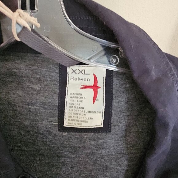 Relwen Tanker Jacket Men's 2XL Navy Blue Button & Full Zip NWT List Was $288 - Picture 2 of 5